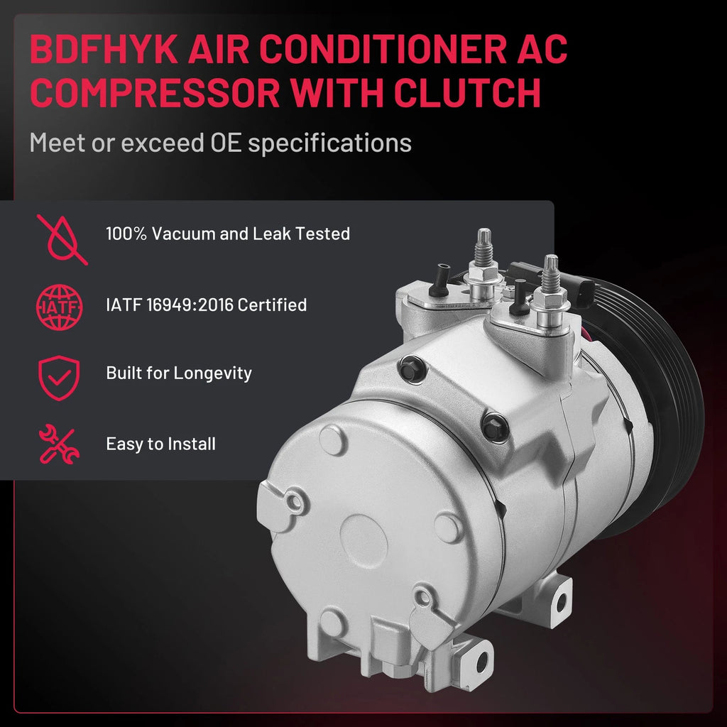 AC Compressor with Clutch CO10905C for Ford F-550 Super Duty (2006–2008)
