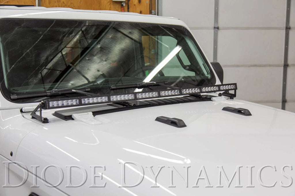 Hood Mount LED Light Bar Brackets for Jeep JL Wrangler (2018–2023)