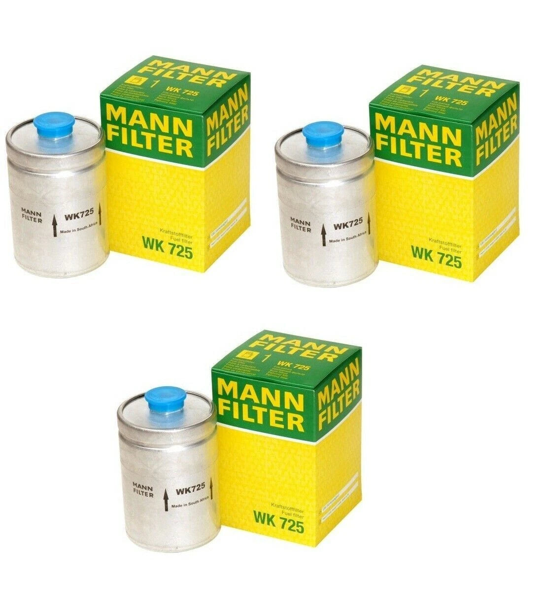 Set of 3 Fuel Filters for VW Peugeot Audi Volvo Saab Jaguar XJ6 (OEM Mann)