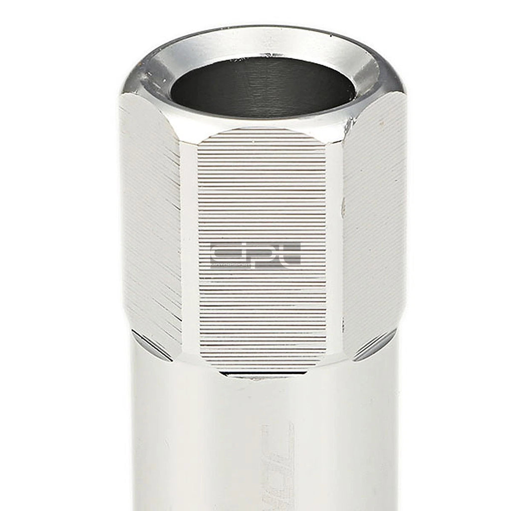 20x Open End M12x1.25 60mm Tall Silver Hexagon Lug Nuts + Adapter