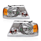 Headlight Assembly for Ford F150 (2004–2008) Chrome Housing Amber Reflector