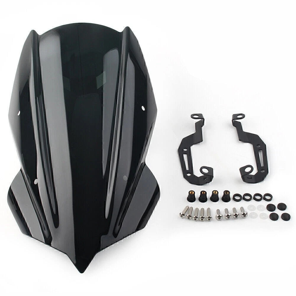 Windscreen for Kawasaki Z400 (2019–2021) w/Bracket, Black