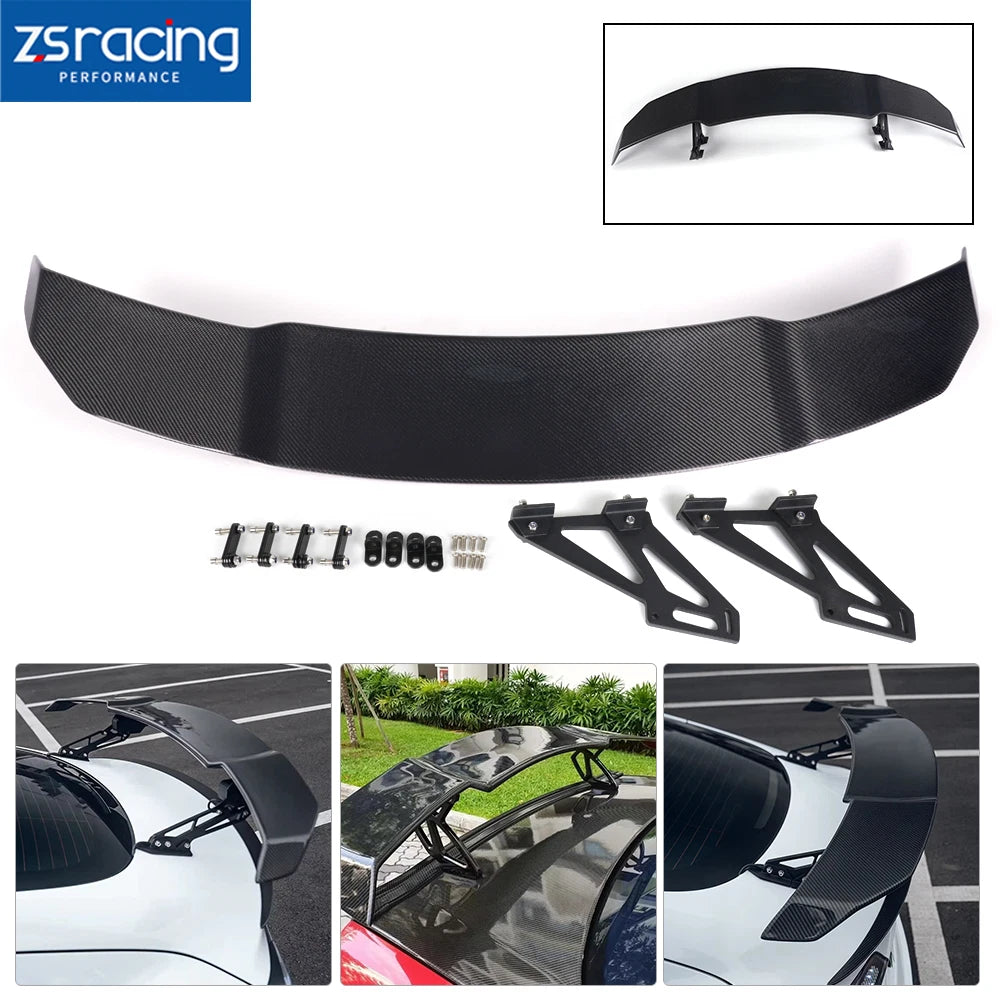 Universal Rear Trunk Spoiler for (2010–2023) - Adjustable Carbon Fiber V Style