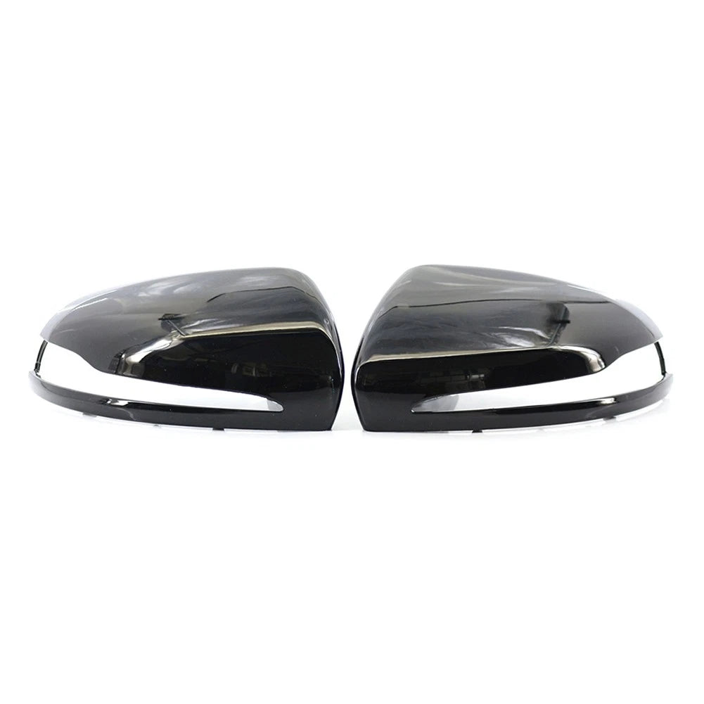 Pair Rearview Mirror Housing for Mercedes-Benz C E S CLS GLC Class (2015–2023) Gloss Black