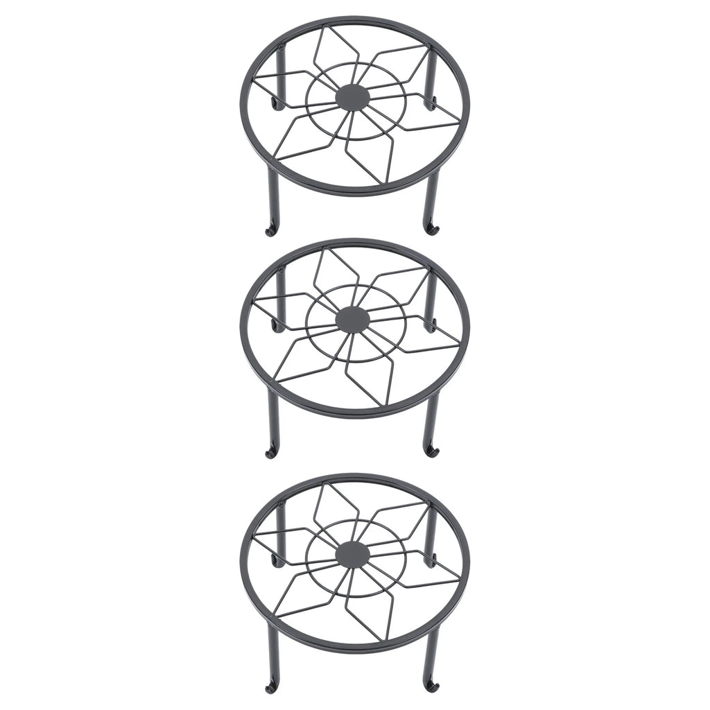 3/4 Pack 9" Metal Plant Stands for Flower Pot (Heavy Duty, Black)