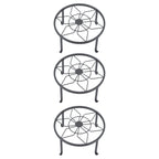 3/4 Pack 9" Metal Plant Stands for Flower Pot (Heavy Duty, Black)