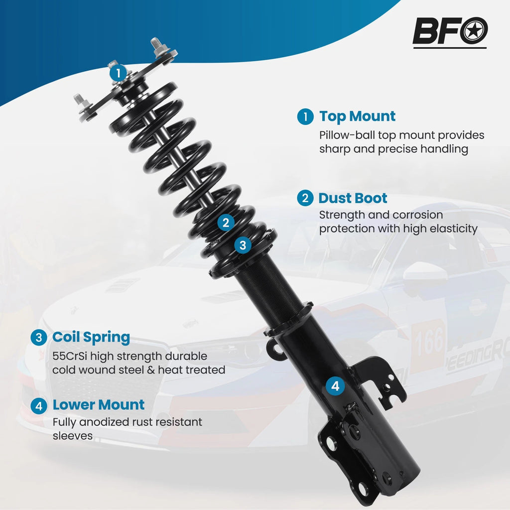 Set of 4 Coilover Shocks for Toyota Camry (2002-2006)