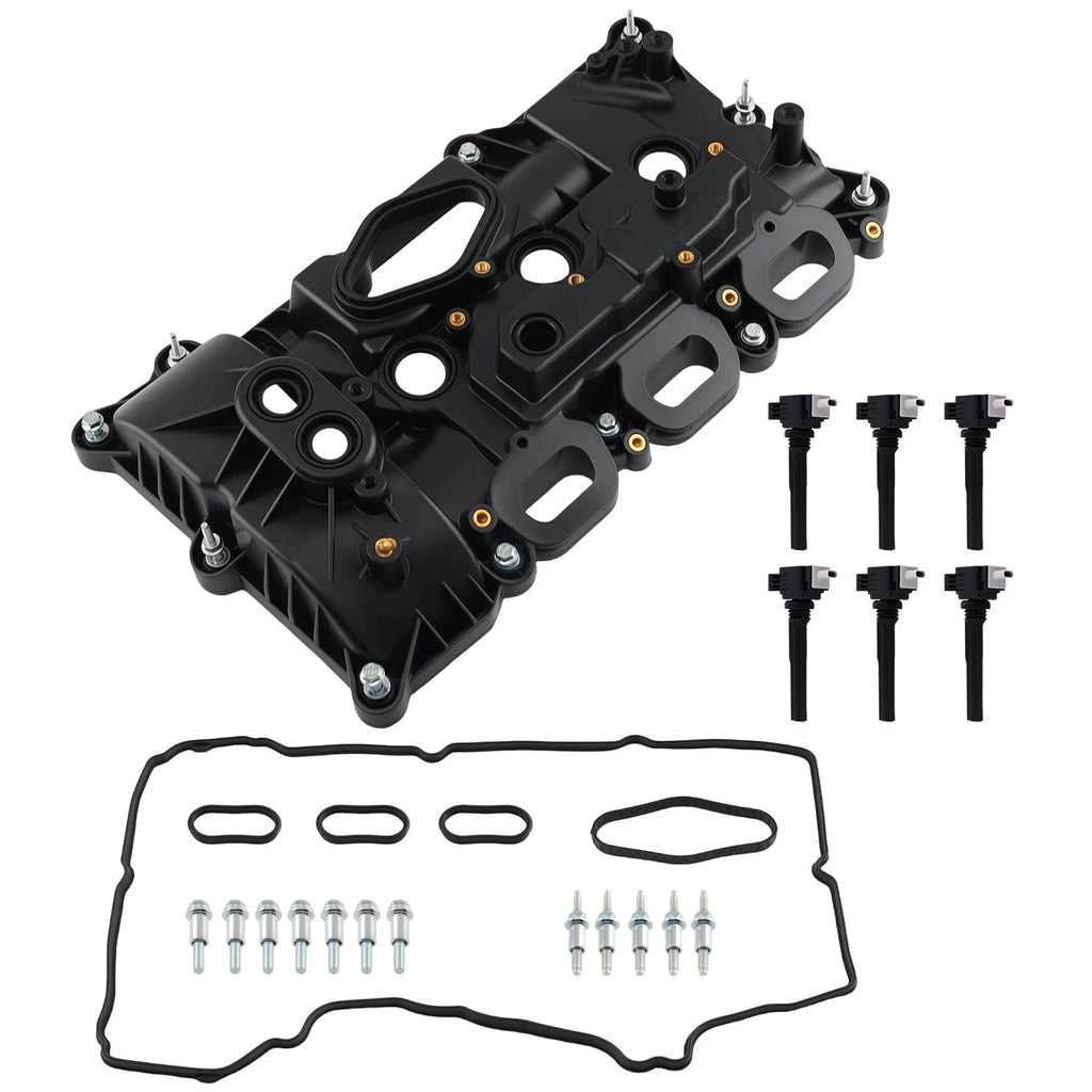 Engine Valve Cover & 6 Coils for Lincoln Navigator 3.5L V6 (2018–2020)