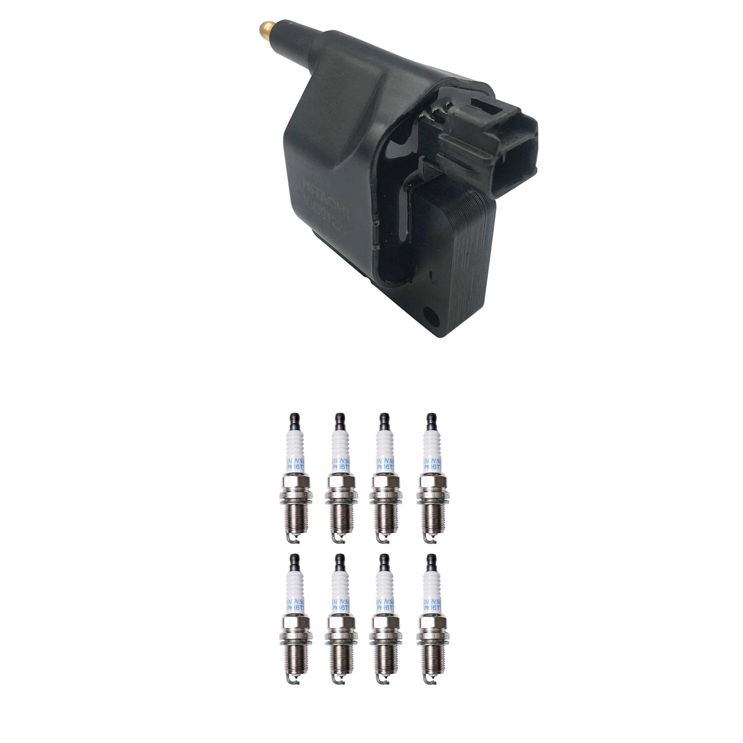 Set of 8 Hitachi Ignition Coils & Denso Platinum Spark Plugs for Durango Ram 1500 V8 (2011–2023)