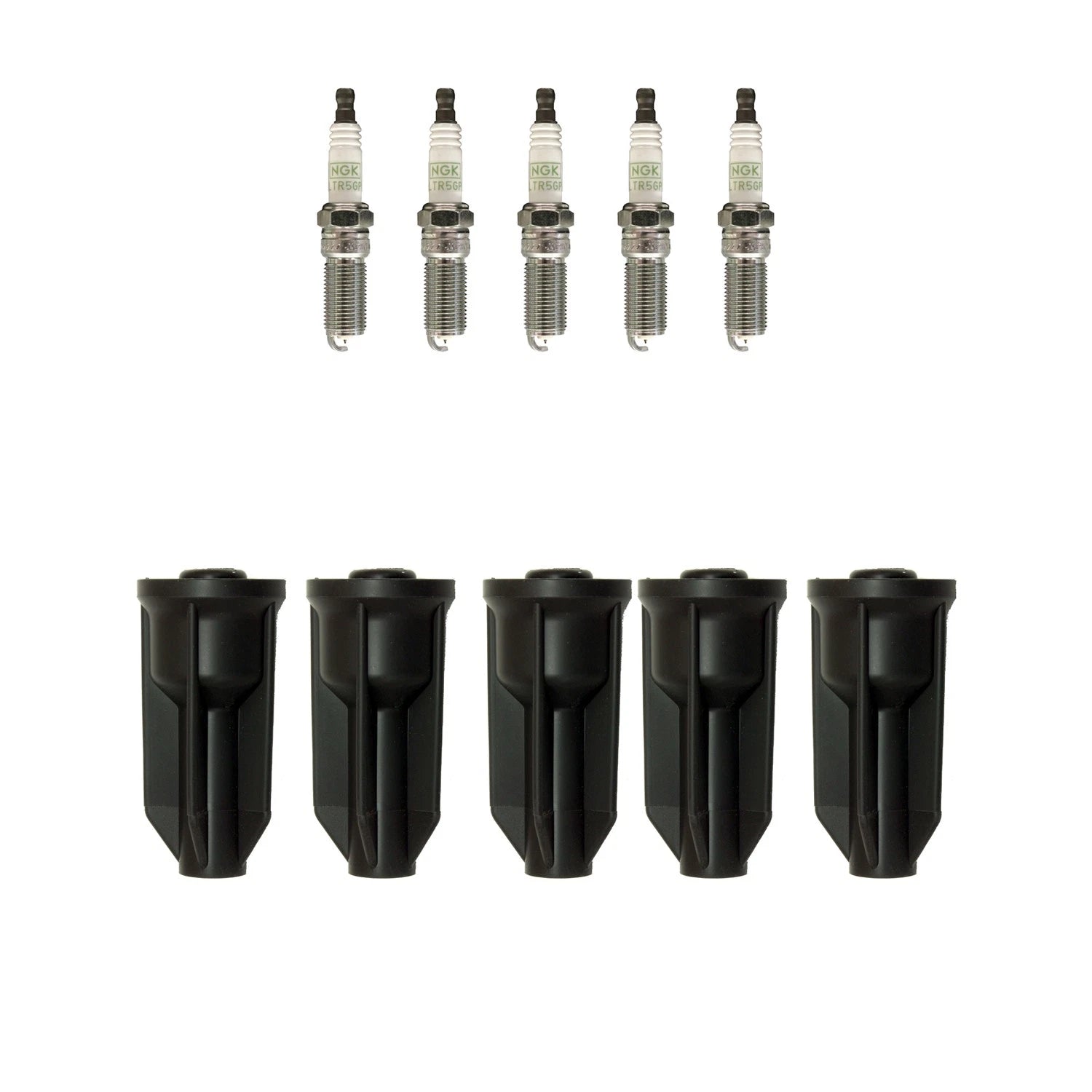 NGK 5 G-Power Platinum Spark Plugs & Denso Coil Boots Kit for Canyon Colorado (2004–2012)