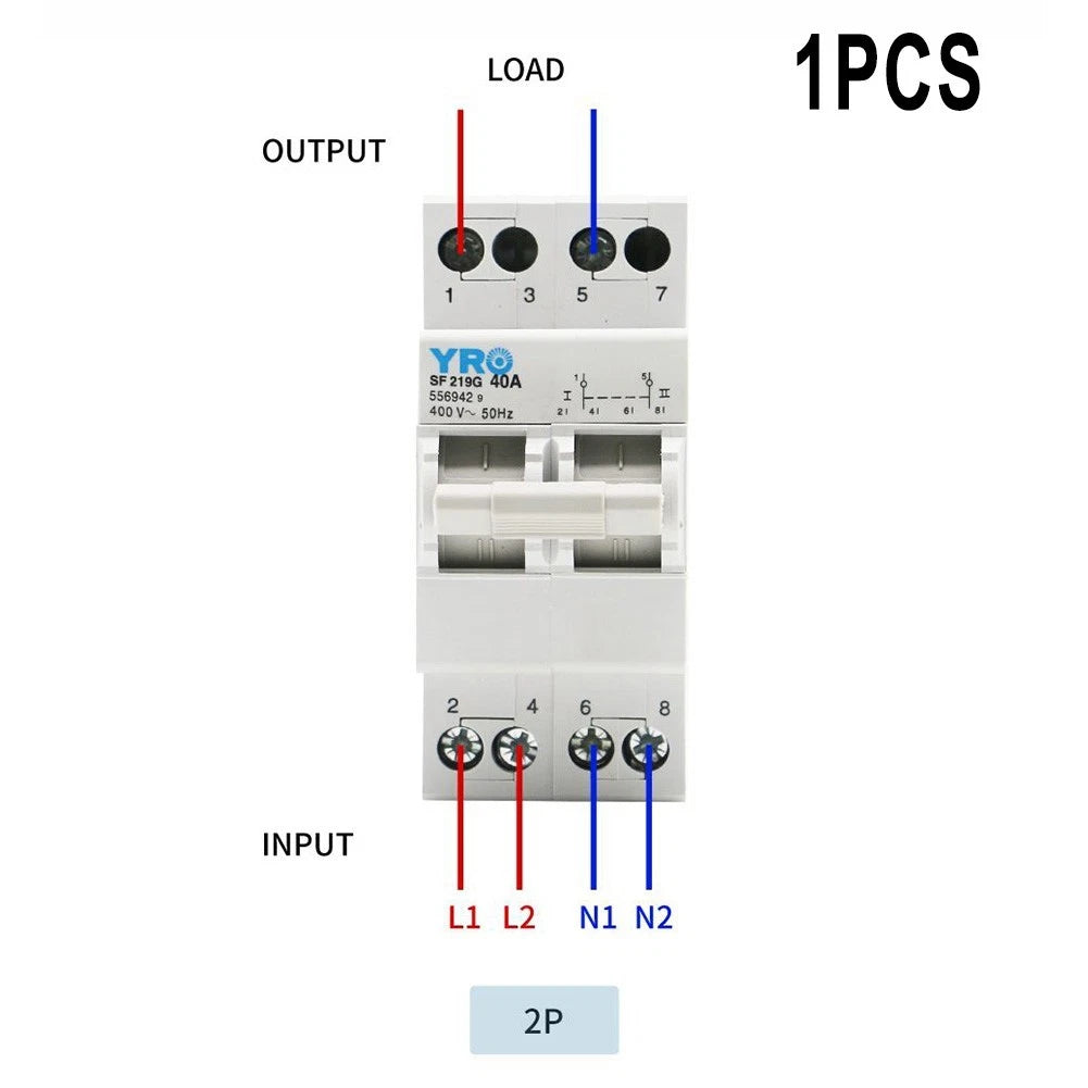 Circuit Breaker Transfer Switch 2P 40A 63A for Dual Power
