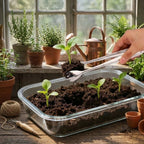 Set of 4 Stainless Steel Plant Transplant Tongs and Tweezers for Gardening