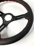 Steering Wheel Grip Black Perforated Leather Red Stitching for (2005–2015)