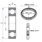 Deep Groove Ball Bearing 95x130x18mm for Scooter Skateboard (P0)