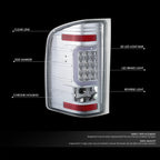 LED C-Shape Tail Brake Light Lamp for Chevy Silverado 1500 2500 (2007–2014)