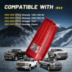 LED Tail Lights for 2003–2006 Chevy Silverado Brake Lamp C-Tube LED Red Pair