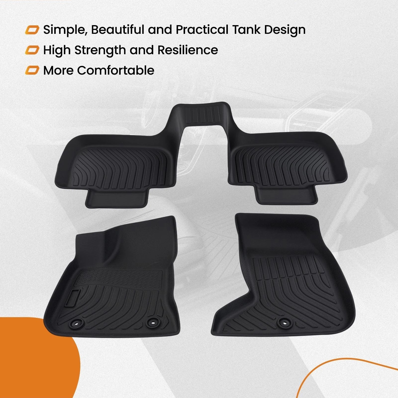 All Weather Floor Mat Set for Dodge Charger Chrysler 300 (2011–2023) TPE