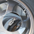 Set of 4 Silver Aluminum Tire Stem Caps 17mm Piston Style Valve Covers