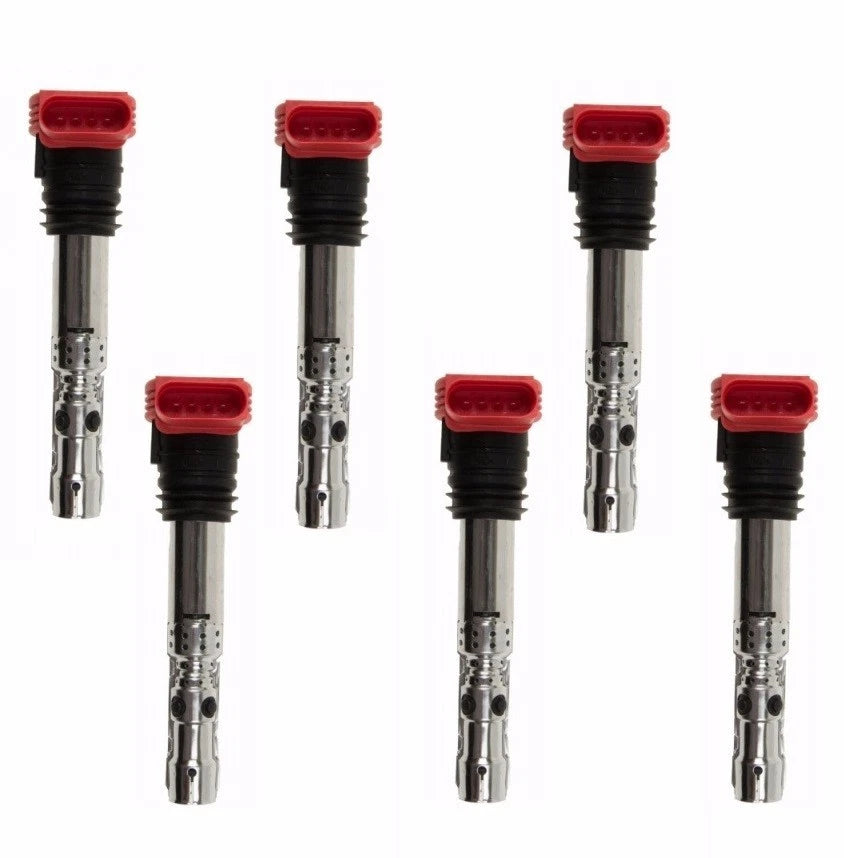 Set of 6 Ignition Coil Spark Plug Connectors for Audi A6 A4 Quattro (3.0L V6)