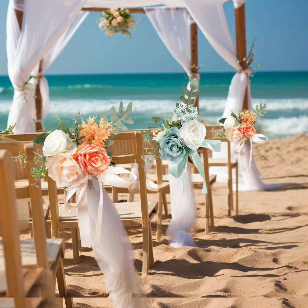 8PCS Aisle Chair Decorations for Wedding Ceremony Party Decor
