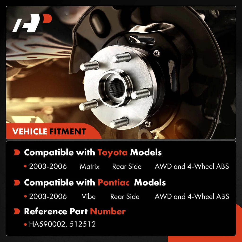 Rear Wheel Hub & Bearing Assembly for Toyota Matrix 2003-2006 AWD