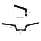 4" Rise 1-1/4" Ape Hanger Handlebar for Harley Dyna Sportster (2004-2023)