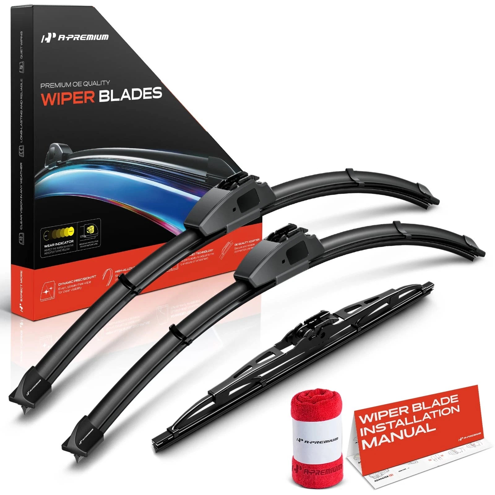 Set of 3 Wiper Blades for Jeep Liberty (2002–2007)