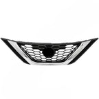 Front Upper Grille Replacement Set for Nissan Sentra (2016–2018) Black Honeycomb