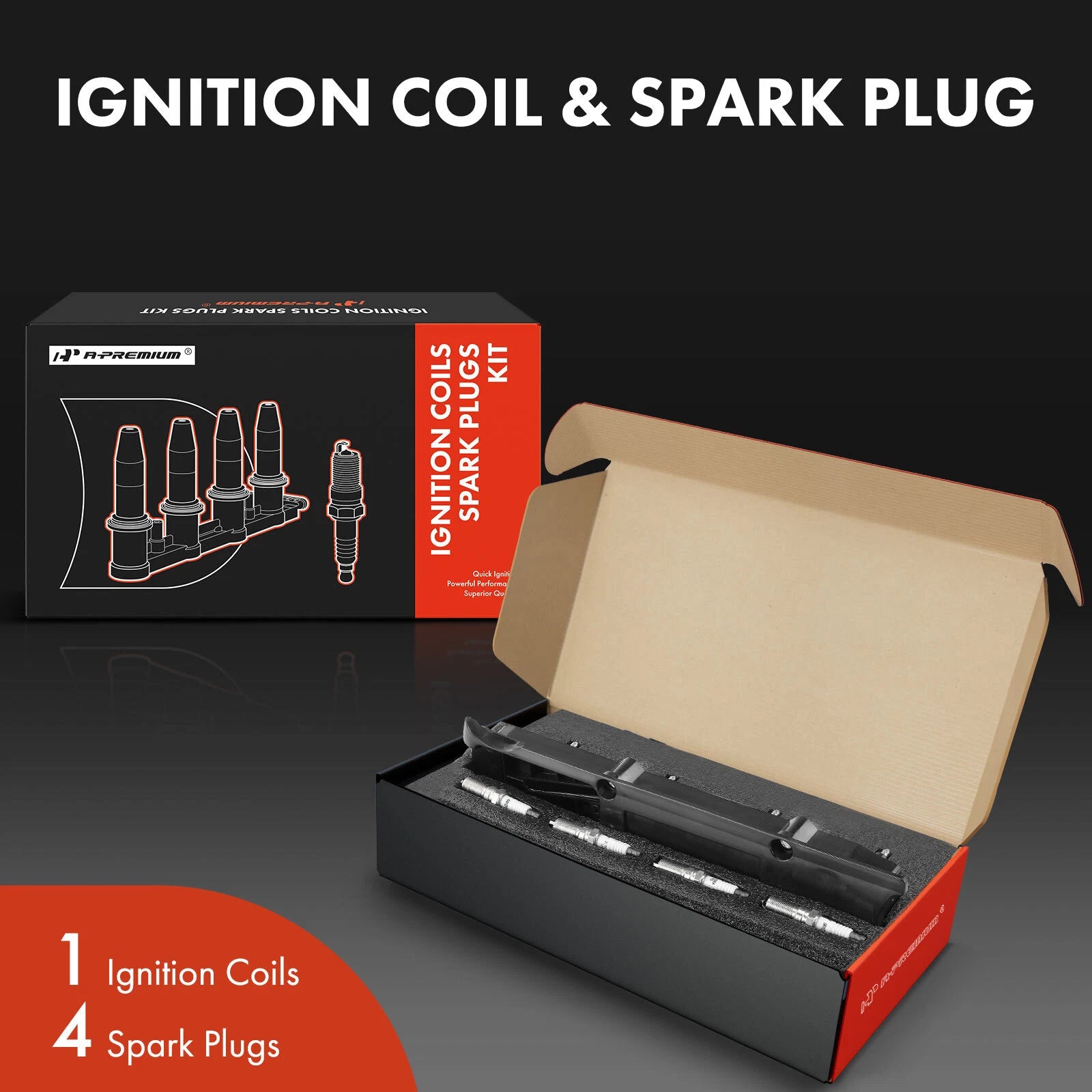 Ignition Coil and Iridium Spark Plugs for Chevy Malibu Pontiac (2004–2006)