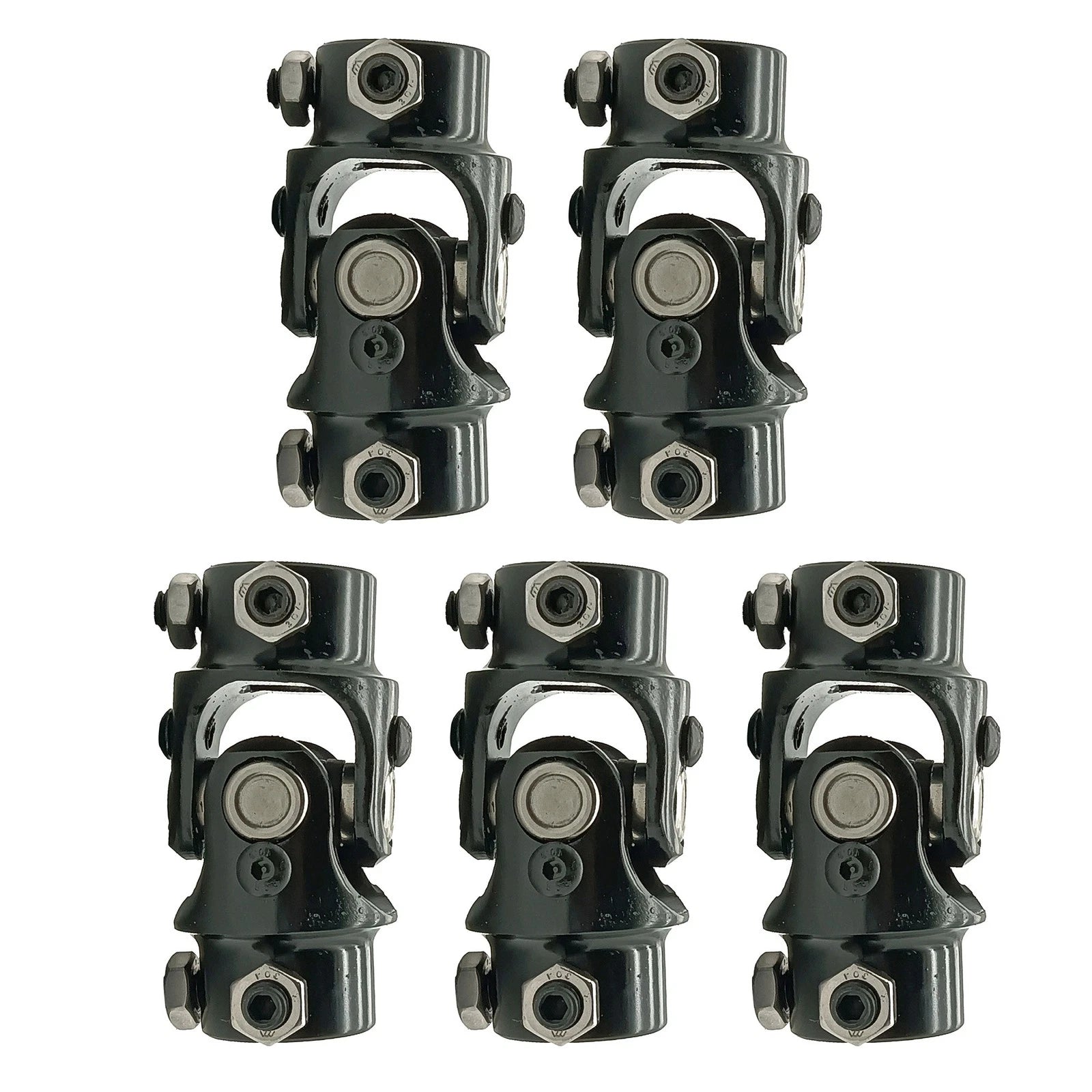 5PCS Universal Steering Black Single U Joint Shaft 3/4" DD for