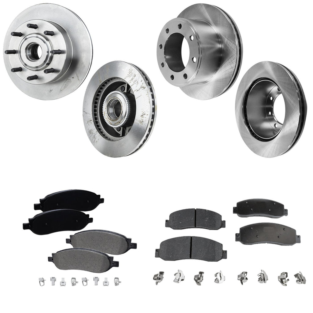 Disc Brake & Pad Kit for Ford F-250 (2005–2007) Front Rear Semi-Metallic