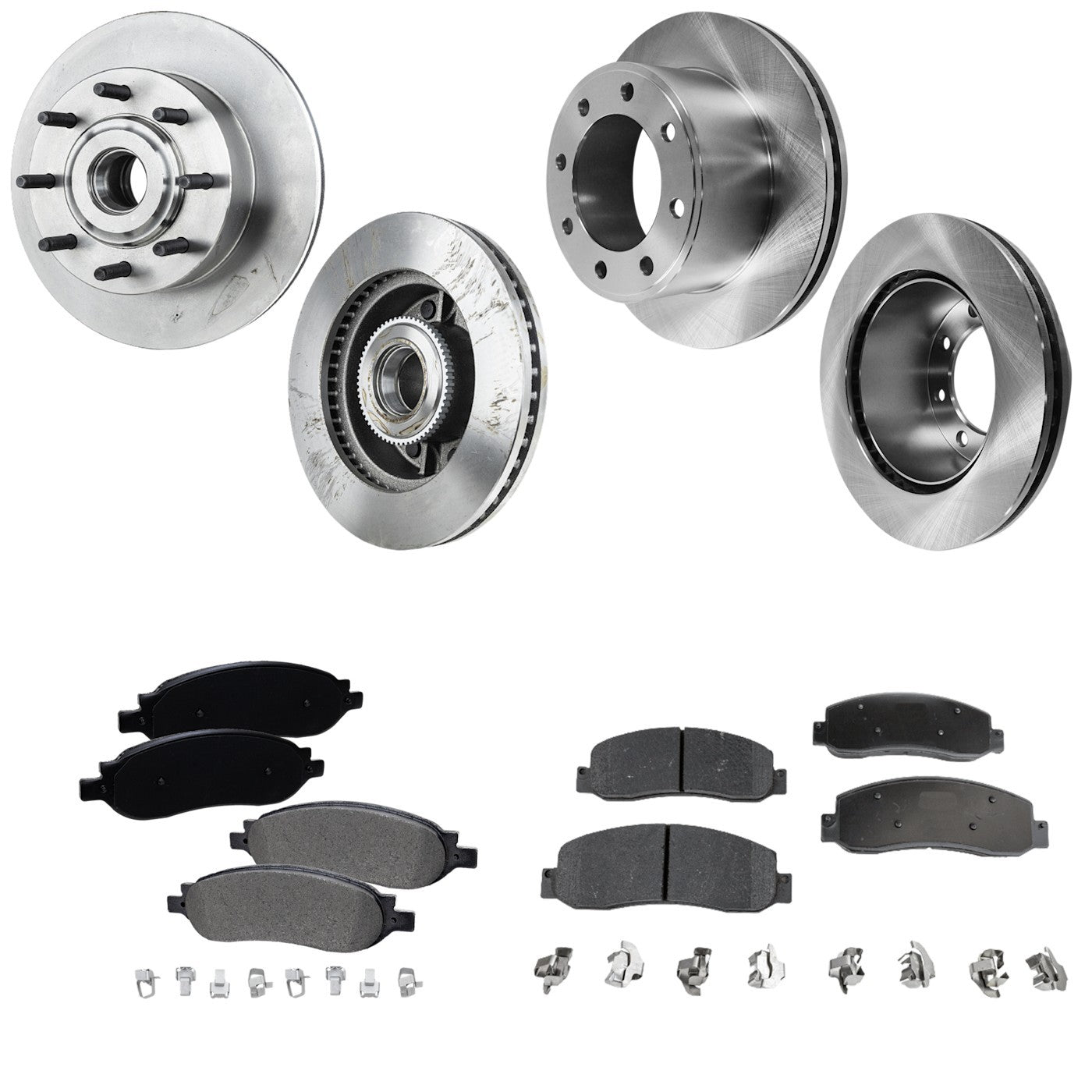 Disc Brake & Pad Kit for Ford F-250 (2005–2007) Front Rear Semi-Metallic