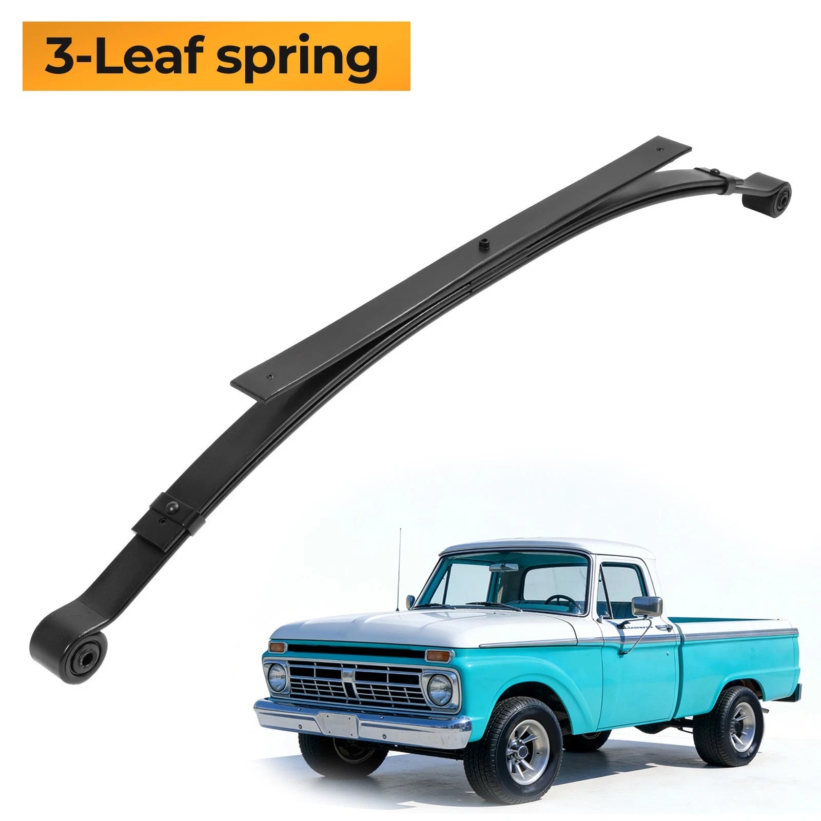 3-Leaf Spring for Ford F-100 F100 (1965–1972) - Powder Coated Black Steel