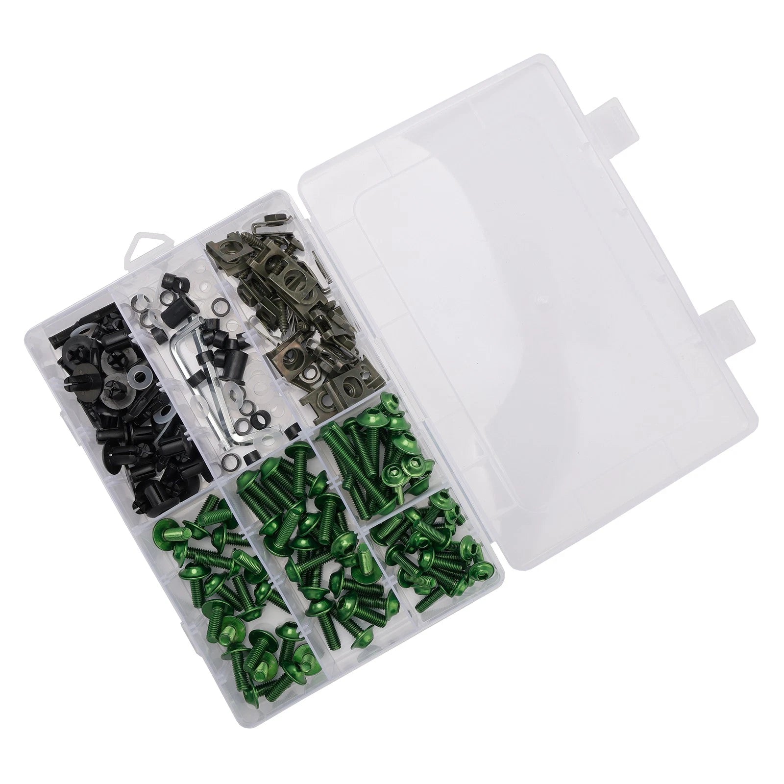 Set of 198 Green Clips & M6 Screws for German M5 Trim Screws