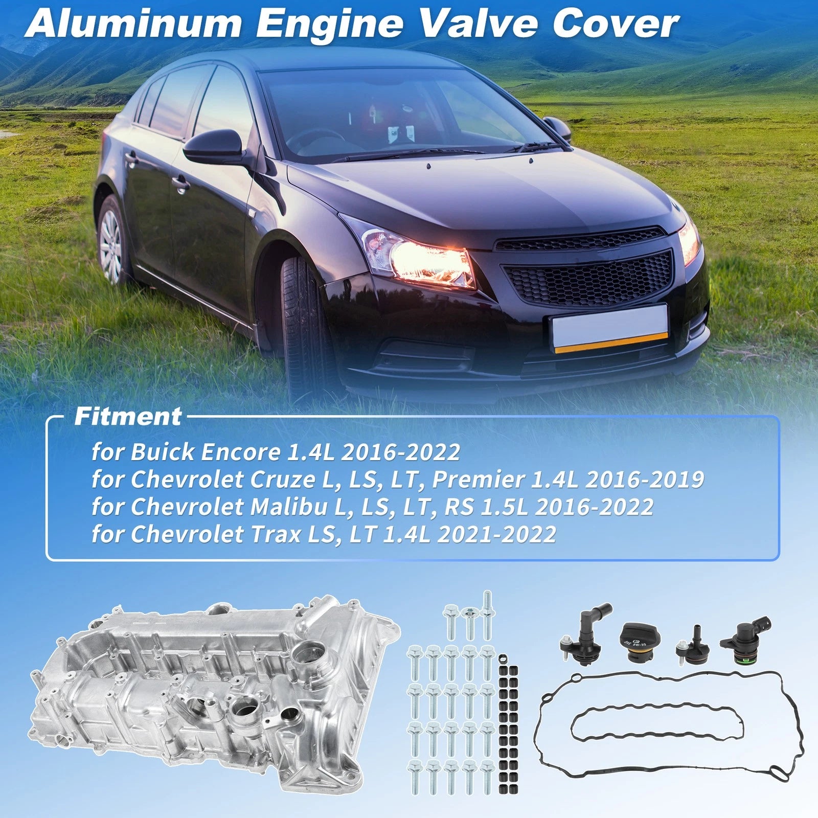 Aluminum Engine Valve Cover for Chevrolet Cruze Malibu Trax (2016–2022) 25204723