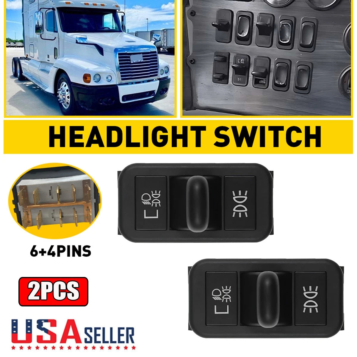 2X Headlight Control Switch Button for Freightliner Columbia (2001–2011) A06-30769-010
