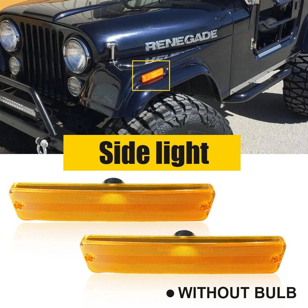 Amber Front Side Marker Light Housings 56001424 for Jeep Wrangler YJ (1987–1995)