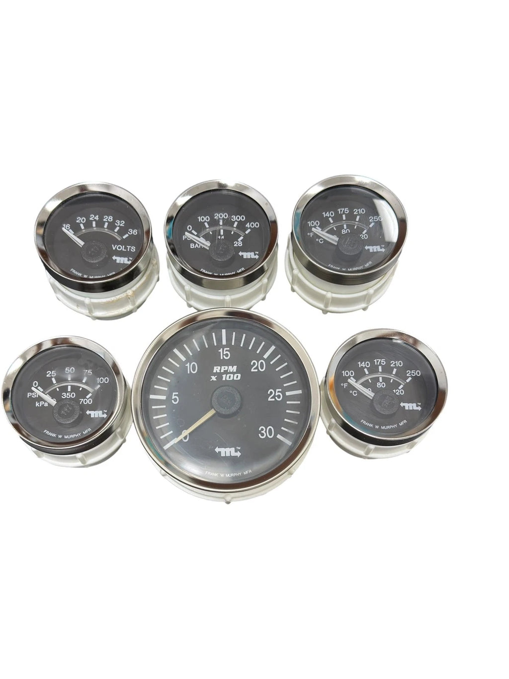 6 Marine Analog Gauges for Frank W Murphy MLINK (Older Style)
