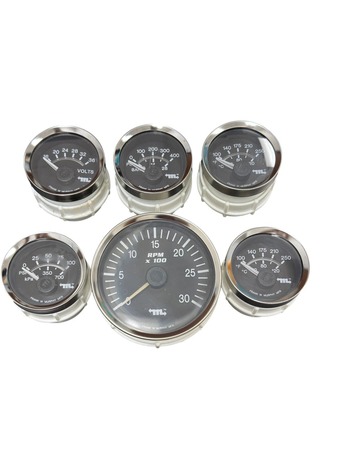 6 Marine Analog Gauges for Frank W Murphy MLINK (Older Style)