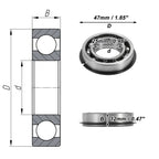 Deep Groove Ball Bearing 25x47x12mm for Various Models (6005NR)
