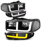 LED Headlights for GMC Sierra Yukon Denali (2001–2007) - Switchback, Black