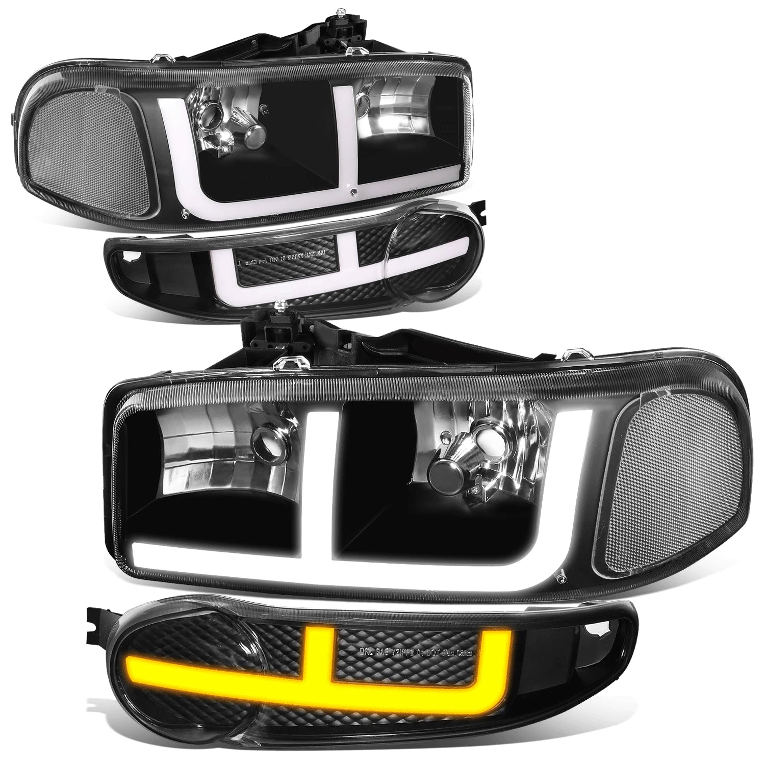 LED Headlights for GMC Sierra Yukon Denali (2001–2007) - Switchback, Black