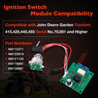 Ignition Switch Module w/ Keys for John Deere 415 425 445 455 (AM136681, AM120819)
