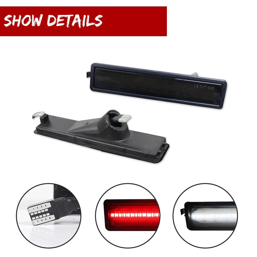 Set of 4 Smoke Lens LED Side Marker Lights for BMW E30 E32 E34