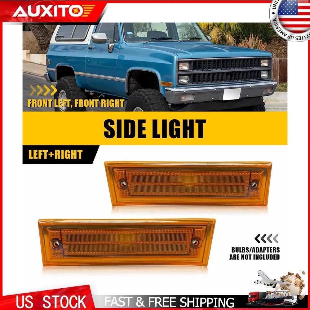 LED Amber Side Marker Lights for Chevy GMC C/K 1500 2500 C10 C20 (1981–1991)