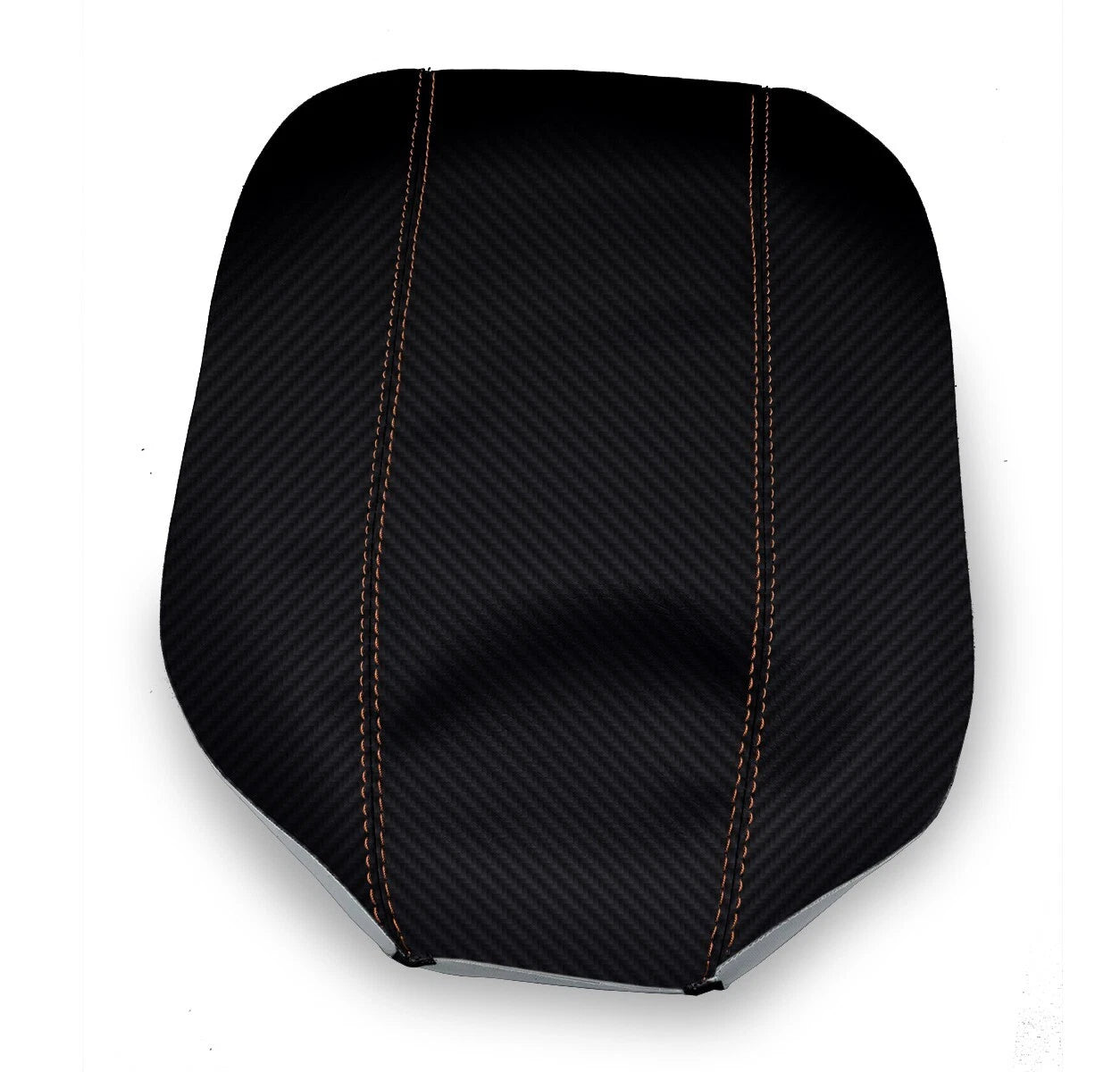 Console Lid Armrest Cover for Chevrolet Camaro (1982–1992) Carbon Fiber Orange Stitch