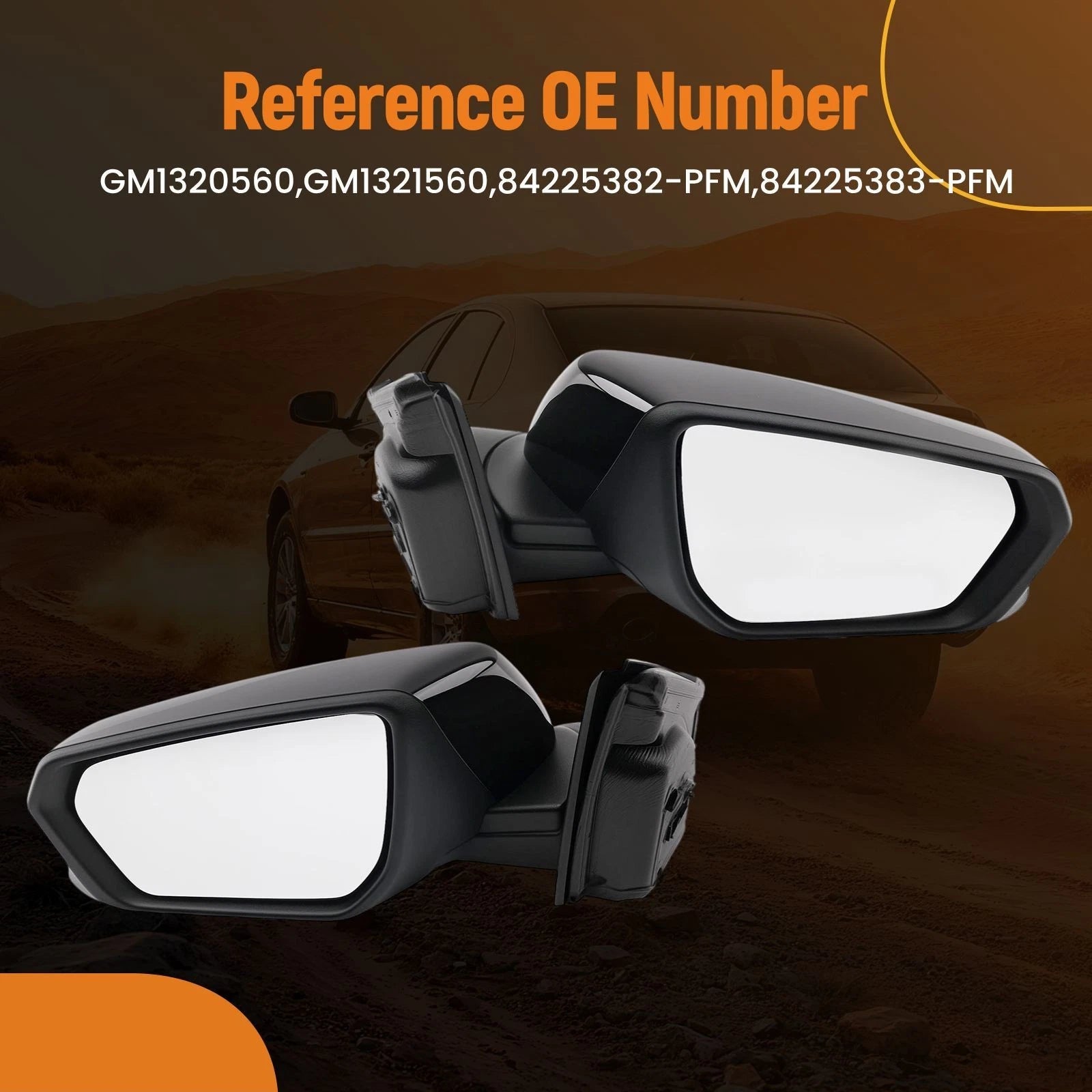 Power Heated Side Mirror Pair for Chevrolet Equinox (2018–2024) GM1320560