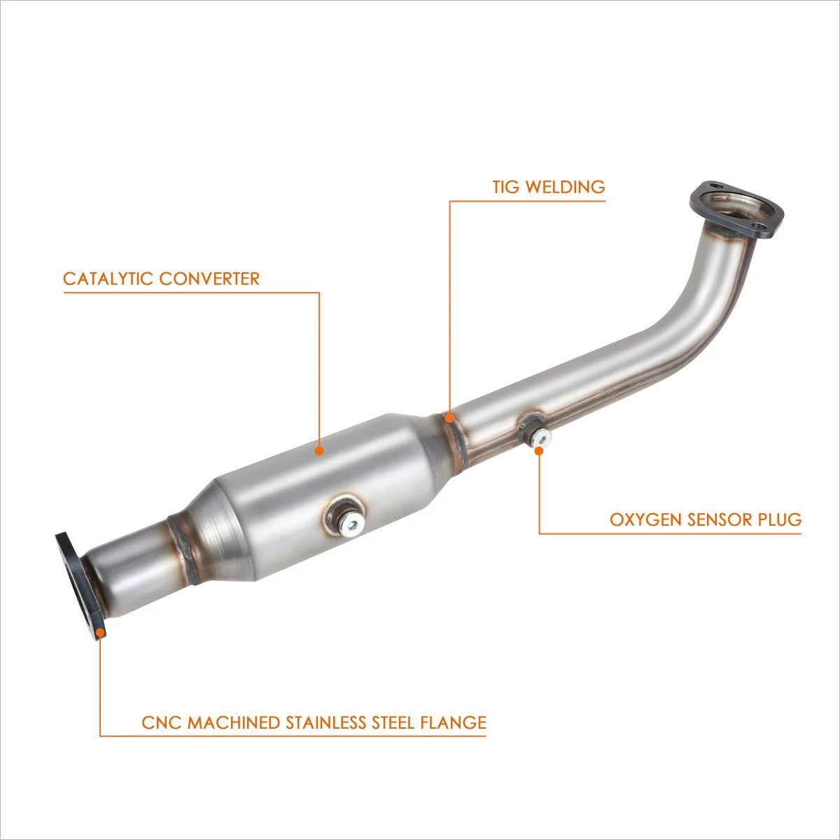 Stainless Steel Front Catalytic Converter Exhaust Pipe for Honda CR-V (2007–2009)