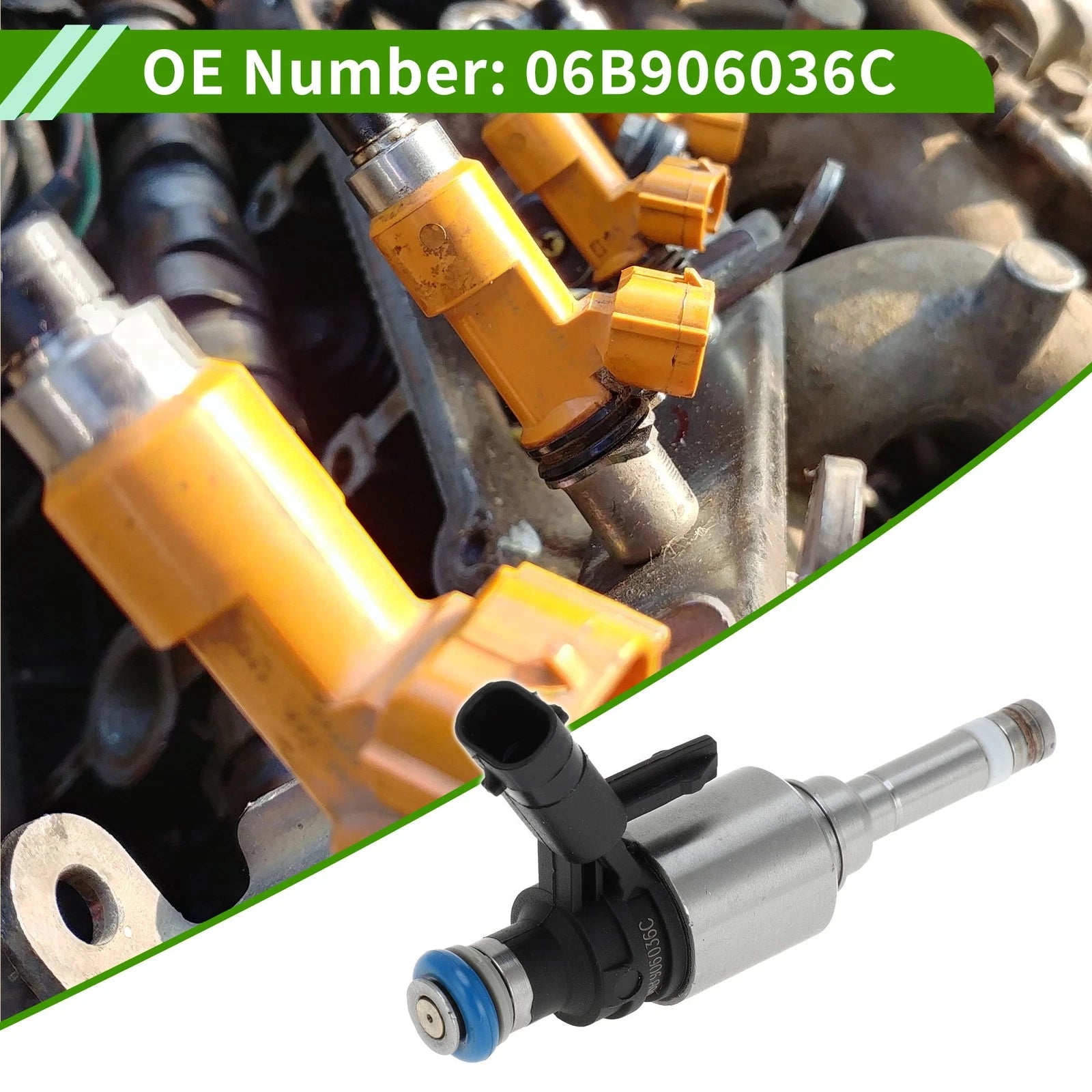 Fuel Injector No.06B906036C for Audi A4 B8 1.8 TFSI (2011–2015) 1 Pc Black
