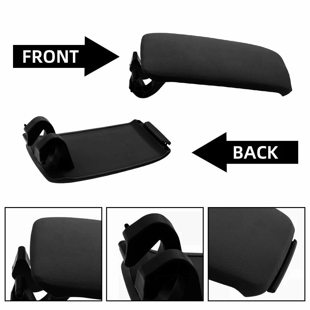 Black Leather Armrest Center Console Lid for Audi A3 8P (2003-2012)